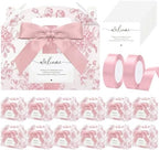 Jaloro 24 Set Pink Chinoiserie Wedding Welcome Boxes 9x6x6 Gable Boxes by Unknown