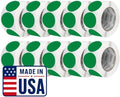 Perco Green Perforated Round Circle Dot Sticker 3-Inch Labels — 10 Rolls, 5,000 Stickers - Product Labels, Shelf Markers & Category Signage, Strong Adhesive - Made in USA by Perco