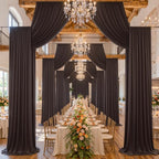 50ftx14ft Brown Backdrop Curtain for Wedding Parties by PartyVillage