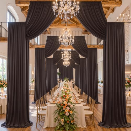 50ftx14ft Brown Backdrop Curtain for Wedding Parties by PartyVillage