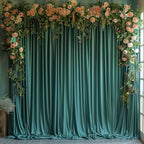 40x10ft Wrinkle Free Hunter Green Backdrop Curtain for Parties Soft Fabric Drapes Wedding Dark Green Curtain Backdrop for Birthday Party Decorations Background for Photography 5x10ft,8 Panels - Image 6