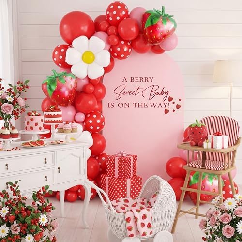 Hunnmingre A Berry Sweet Baby is on the Way Arch Backdrop Cover Decor - Image 4
