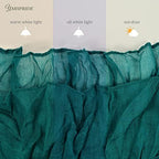 YMHPRIDE 12 Pack Cheesecloth Table Runner 35x120in Teal Table Runner - Image 5