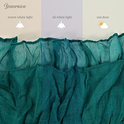 YMHPRIDE 12 Pack Cheesecloth Table Runner 35x120in Teal Table Runner - Image 5