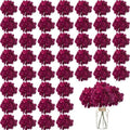 WEISPARK 100PCS Artificial Hydrangea Flowers, Fake Flowers Silk Hydrangea Full Flowers Heads with Stems for Wedding Home Party Shop Baby Shower Decor (Fuchsia) by WEISPARK