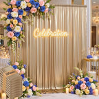 50x10ft Shimmer Champagne Gold Sequin Backdrop Curtain for Parties,Thick Wrinkle Free Glitter Backdrop Drapes Photo Back Drop Curtains for Birthday Wedding Party Photography Background-10 Panels 5x10 by LeegleriTableSkirt