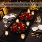 BLOSMON Faux Flower Centerpieces for Wedding Tables, 10 Pcs, Crimson Red - Image 3