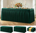 Green Polyester Table Cloths for Rectangle 8 Foot Tables, 2 Pack Wrinkle Free Tablecloths Stretchy Banquet Ruffle Fitted Table Cover Desk Skirt for Parties Wedding Birthday Baby Shower by Unknown