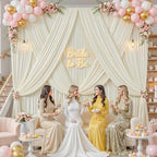 50x10FT Backdrop Curtains with Rod Pockets - Wrinkle Free Photo Stage Backdrop 10 Panels Curtains Drapes for Photography Wedding Party Baby Shower Decorations (Beige) - Image 4