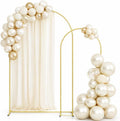 Balloon Arch Stand Set of 2 (7.2FT & 6FT) – Gold Arch Backdrop Stand for Wedding, Party Decoration, Photo Backdrop Frame with Base, Carry Bags & Accessories by Unknown