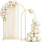 Balloon Arch Stand Set of 2 (7.2FT & 6FT) – Gold Arch Backdrop Stand for Wedding, Party Decoration, Photo Backdrop Frame with Base, Carry Bags & Accessories by Unknown