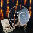 Wedding Guest Book Alternative with Box and Small Hearts,Personalized Infinity Love Round Drop Guest Sign for Rustic Wedding Decorations,Anniversary(style4, Circular) - Image 4