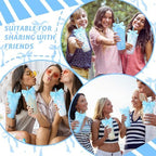 Skylety 24 Blue Bow Plastic Cups with Lid Straw and Ribbon - Image 6