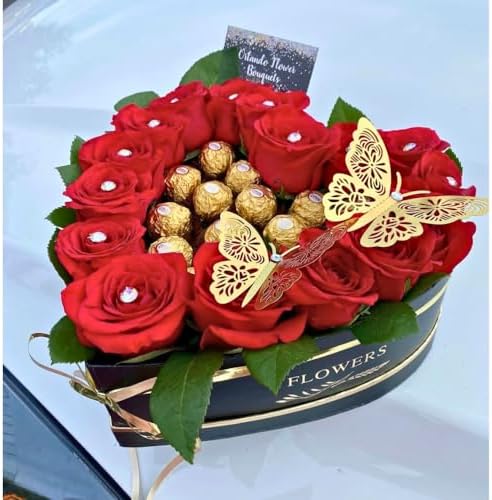 UNIKPACKAGING Set of 3, Heart Shaped Flower/Gift Boxes (Black) - Image 4
