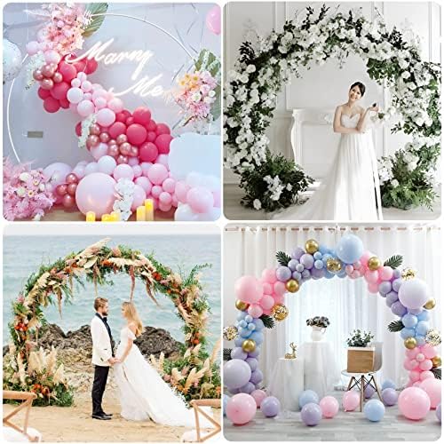 Fomcet Round Backdrop Stand White 8ft Circle Arch Metal Wedding Arch - Image 6