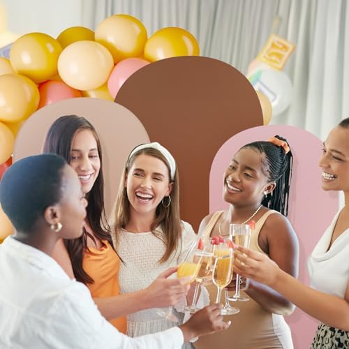 Mindsoft Pastel Colors Arch Backdrop Cover Set of 3 with 96 Pcs Balloon, 4ft 5ft 6ft Spandex Fitted Stretchy Backdrop Stand Covers for Baby Shower Wedding Birthday Photo Banquet Party Decoration - Image 6
