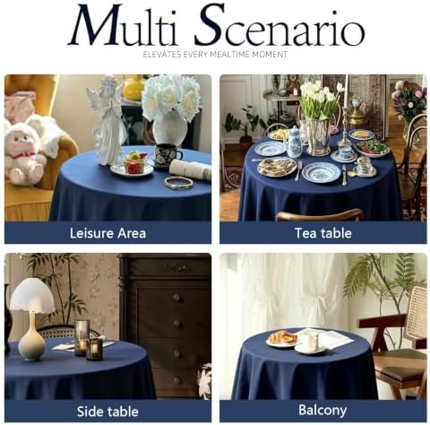 DRESSMAKER 10 Pack Round Table Cloth 90 Inch Blue Cloth Fit 6FT Round Table - Image 6