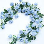 2Pcs 12Ft Bendable Flower Garland Faux Rose Vine for Wedding Decor,Blue by zhixinyue