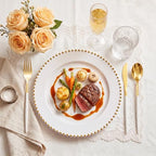 Supernal 102pcs White and Gold Plastic Silverware Set,34 Guests - Image 4