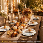 WDF 150pcs Gold Plastic Plates with Disposable Plastic Silverware - Premium Thanksgiving Dinnerware Sets for Thanksgiving Day&Parties - Image 5