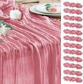 Wokceer Cheesecloth Table Runner Dusty Rose 10FT Boho Gauze, 12 Pack by Wokceer
