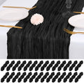 28 Pack Black Cheesecloth Table Runner 17x108 Inch Semi Sheer Boho Gauze Cheese Cloth Fabric Table Runners, for Wedding Party Baby Shower Birthday Home Decor Garden Farmhouse by Unknown