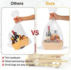 6 Set Sturdy Kraft Gift Baskets Empty Kit for Women, Men, Natural Wood Tone - Image 4