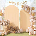 2 Set Wedding Arch Cover, Champagne Ripple & Solid Stretchy Backdrop Cover by Tegeme