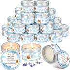 MTLEE Bear 24 Pcs Baby Shower Party Favors Candles Lavender Scented Baby Shower Favors for Guests Rustic Tealights Candles Gender Reveal Return Gifts(Blue, 1.2 oz) by CelebrateEveryMoment