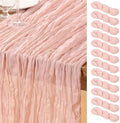 DeZerlor Dusty Pink Cheesecloth Table Runners 12 Pack Summer Boho Runners by DeZerlor