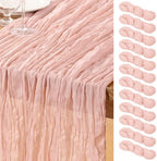 DeZerlor Dusty Pink Cheesecloth Table Runners 12 Pack Summer Boho Runners by DeZerlor
