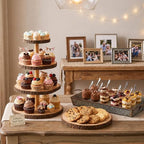 2 Pack Wood Cupcake Stand, 3 Tier Wood Cake Stands, Round Tiered Tray Stand, Large Rustic Cake Display Holder Stands, 3 Tier Wooden Cupcake Tower for Woodland Baby Shower, Wedding, Birthday, Tea Party - Image 7
