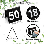Tuanse Table Numbers 1-50 Acrylic Double Sided Tents for Restaurant, Black - Image 2