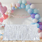 Poise3EHome Silver Sequin Tablecloth 90×132 Inch Rectangle Sparkly Fabric Table Cloth for Birthday Wedding Party Christmas Holiday Baby Shower Decoration - Image 3