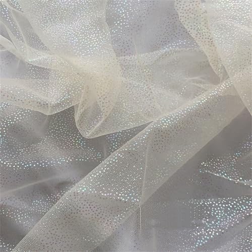 Christmas Glitter Tulle Rolls, Glitter Sparkling Tulle Fabric Netting Fabric Shimmer Color for Skirt Sewing DIY Crafts, Wedding, Baby Shower, Birthday, Gift Packaging, 63" x 5.46 Yards - Image 2