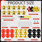 2 Sets Black Gold and Red Balloons Decorations Adjustable Balloon Column Stand Kits with 4 Stars Movie Night Garland Arch Tower Balloons for Wedding Baby Shower Birthday Party Decorations - Image 3