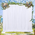White Backdrop Curtains 30ft x 10ft: Polyester Photography Backdrop Drapes - Wedding Party Photo Shoot Background 6 Panels 5x10ft - Image 2