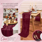18 Pack Cheesecloth Table Runner 10FT Burgundy Red Table Runner Boho Gauze Cheese Cloth Table Runners Long Rustic Sheer Table Decorations for Wedding Party Baby Bridal Shower Birthday Holiday Home - Image 5