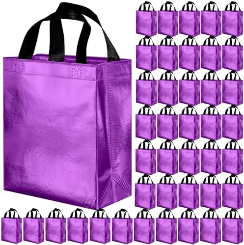 BLEWINDZ 100 Medium Reusable Gift Bags with Handles - Ideal Party Favors & Shopping Bags (10 Colors) by BLEWINDS