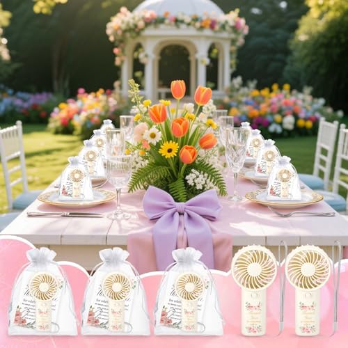 60Pcs Mini Handheld Fans for Wedding Bridal Baby Shower Guests - Image 7