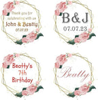 Custom Stickers - Personalized Labels for Weddings, Birthdays, and Business Logos. Waterproof, Fade & Heat Resistant, Cold Resistant. Pack of 100-1000. (Wreath 5, 4 Inch) - Image 2