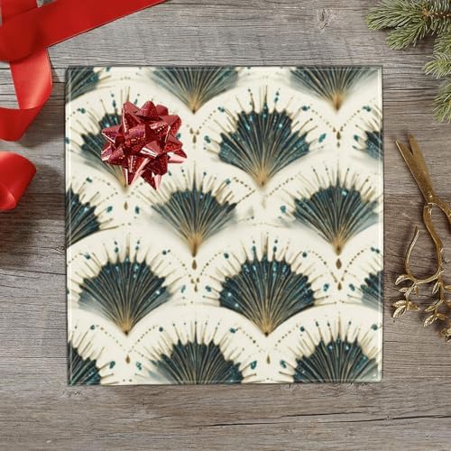 pnyoin Merry Christmas Wrapping Paper Roll,Oriental Fan Print Gift Wrap Perfect for Xmas,Birthday,Weddings, Brides, Holidays, Baby Showers，58 x 23 inches,4 Roll - Image 4