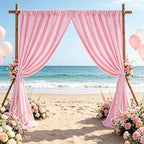 Pink Backdrop Curtains 30ftx10ft Birthday Polyester Photo Drapes - Image 5