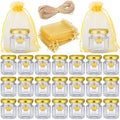 Nuogo 100 Set 1.5 oz Mini Hexagon Glass Honey Jars with Lids Bulk by Nuogo