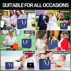 EUSOAR Large Navy Blue Gift Bags, Pack of 25 - 12.5"x4.5"x11" Paper Shopping Bags with Handles for Business, Craft, Grocery, Boutique, Party Favor, Wedding - Image 5