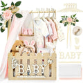 Wooden Baby Shower Crate Closet With Hanger Rack, Wooden Baskets for Baby Shower With Handle Girl Welcome Box Personalized Baby Gifts Crates - Easy Assembly (Girl) by Unknown