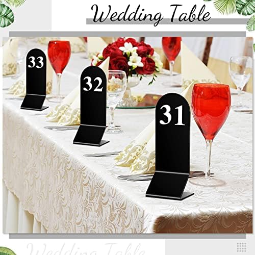 Remerry 50 Pcs Acrylic Table Numbers 1-50 Double Sided Tent Cards,Black - Image 4