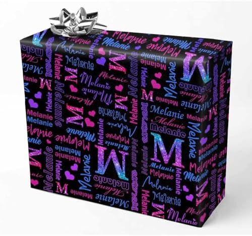 AOFUN Custom Name Gift Wrapping Paper Funny Gifts For Friends Custom Gifts Personalized Name Text Personalized Name Gift 5 Rolls 58" x 23" by Unknown