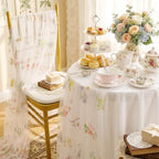 White Floral Table Runner Embroidery Floral 6pcs 10ft Tulle Spring Flowers - Image 4