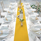 12Pcs White and Gold Tablecloth Party Decorations,Plastic White Table Cloth Printed Gold Table Runner Disposable Rectangle Tables Cover for Birthday Wedding Anniversary Graduation Party,54 x108 Inch - Image 6